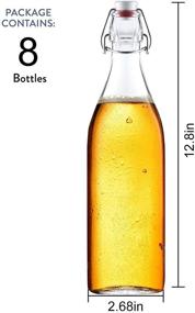 img 3 attached to 🍾 Encheng 32 oz Clear Glass Bottles: Air Tight Lids for Beer & Home Brewing, Kombucha & Beverages, 8 Pack