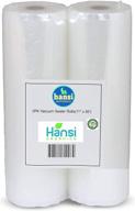 🔒 hansi naturals heavy duty vacuum seal roll (2-pack) - 11" x 50' commercial grade food sealer bags for extended food preservation логотип