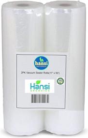 img 2 attached to 🔒 Hansi Naturals Heavy Duty Vacuum Seal Roll (2-Pack) - 11" x 50' Commercial Grade Food Sealer Bags for Extended Food Preservation