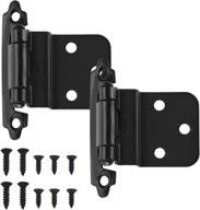 🔩 enhanced self-closing inset 3/8’’ matt black cabinet hinges - 25 pairs (50 pcs) logo