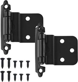img 4 attached to 🔩 Enhanced Self-Closing Inset 3/8’’ Matt Black Cabinet Hinges - 25 Pairs (50 Pcs)