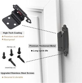 img 2 attached to 🔩 Enhanced Self-Closing Inset 3/8’’ Matt Black Cabinet Hinges - 25 Pairs (50 Pcs)