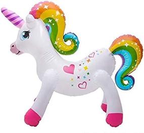 img 1 attached to 🌈 Colorful Rhode Island Novelty 24 Inch Rainbow Inflatable Unicorn: Perfect for Delightful Playtime