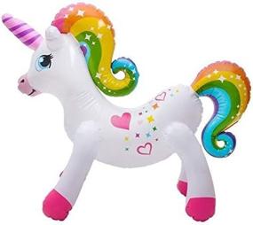 img 3 attached to 🌈 Colorful Rhode Island Novelty 24 Inch Rainbow Inflatable Unicorn: Perfect for Delightful Playtime