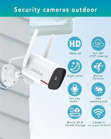 img 3 attached to 📹 DEKCO 1080p камера видеонаблюдения для наружного применения с поворотом и наклоном и двусторонней аудиосвязью - 2 штуки
