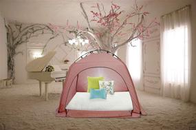 img 1 attached to 🛏️ Miyaya Cozy Pink Indoor Privacy Bed Tent for Warm and Comfortable Sleep