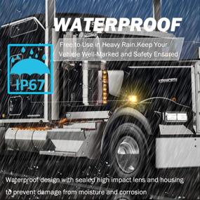 img 1 attached to 🚛 Амбер/Красный двусторонний световой сигнал поворота с 39 светодиодными лампами для грузового прицепа - светодиодные фонари на основе кронштейна - совместимы с Freightline Peterbilt Kenworth Mack Western Star - комплект из 2 шт. (в правой и левой частях)