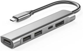 img 4 attached to 🔌 Multiport Adapter - USB C to DisplayPort, USB-C Charging Port, with 3 USB 2.0 Ports for MacBook Pro/Air and Type C Laptops - Portable Type-C Hub
