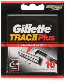 img 2 attached to 🪒 Gillette Trac II Lubrastrip Men's Razor Blade Refills, 10 Count