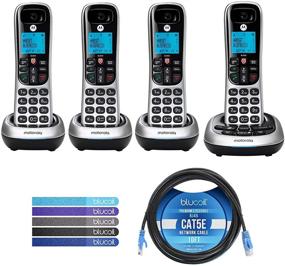 img 4 attached to 📞 Беспроводные телефоны Motorola CD4014 DECT 6.0 с цифровой автоответчиком и блокировкой вызовов (комплект из 4 шт.) + Blucoil 10-FT 1 Gbps кабель Cat5e и многоразовые зажимы для кабеля (комплект из 5 шт.)