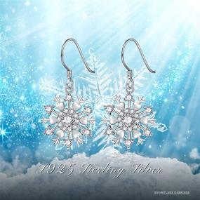 img 2 attached to 🎁 925 Sterling Silver Snowflake Dangle Earrings: Hypoallergenic & Sensitivity Safe | Perfect Christmas Gift for Women and Girls