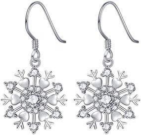 img 4 attached to 🎁 925 Sterling Silver Snowflake Dangle Earrings: Hypoallergenic & Sensitivity Safe | Perfect Christmas Gift for Women and Girls