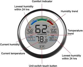 img 2 attached to 🌡️ Advanced Touchscreen Digital Hygrometer: Accurate Temperature and Humidity Monitoring for Home, Office, and Greenhouse Environments