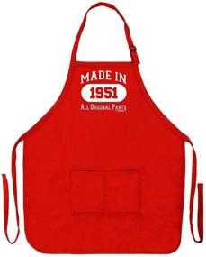 img 2 attached to 🎂 1951 Vintage 70th Birthday Apron: Stylish Two Pocket Apron for Kitchen