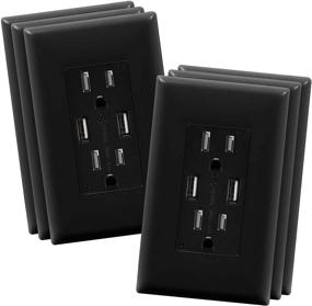 img 4 attached to 💡 6-Pack Black USB Outlet - TOPGREENER TU2153A BK