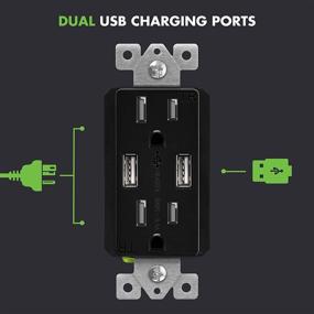 img 1 attached to 💡 6-Pack Black USB Outlet - TOPGREENER TU2153A BK