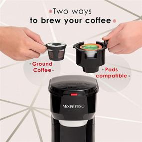 img 2 attached to Mixpresso 2-in-1 Coffee Brewer, Single Serve Coffee Maker K-Cup Compatible & Ground ☕ Coffee, Personal Compact Size Mini Coffee Maker, Quick Brew Technology (14 oz) in Black