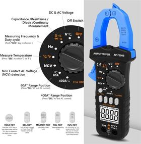 img 3 attached to ⚡ AP-7200B Digital Clamp Meter: TRMS 6000 Counts AC DC Meter with Auto-ranging, Capacitance, Continuity, Amperage, Voltage, Ohm Clamp-on Ammeter