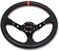 красное дрифтовое глубокое рулевое колесо rxmotor wheel-008rd диаметром 350 мм с 6 отверстиями, универсально подходит для honda, acura, mazda, mitsubishi, lexus. логотип