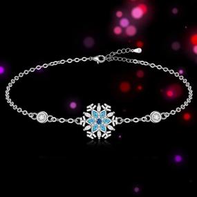 img 3 attached to ❄️ Sterling Silver Snowflake Earrings Necklace Bracelet Ring Set for Women and Girls - Frozen Snow Flower Christmas and Valentine's Day Jewelry Gifts