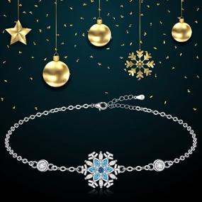 img 1 attached to ❄️ Sterling Silver Snowflake Earrings Necklace Bracelet Ring Set for Women and Girls - Frozen Snow Flower Christmas and Valentine's Day Jewelry Gifts