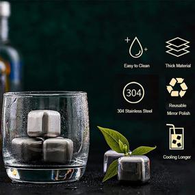 img 2 attached to 🥃 Whiskey Stones Gift Set: Perfect Christmas & Birthday Presents for Men, Dads, Boyfriends, and Husband! Ideal Anniversary, Wedding, Housewarming, Retirement, or Grandpa's Gift. Includes Whiskey Glasses Set of 4.