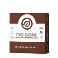 🌱 no cow protein bar, chocolate fudge brownie - 21g plant-based protein, keto-friendly, low sugar, dairy-free, gluten-free, vegan, high fiber, non-gmo - pack of 12 logo