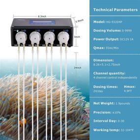 img 3 attached to 🐠 Hygger Aquarium Dosing Pump - Advanced Programmable Auto Titration Pump for Marine Coral Tanks with 4 Channel Dosing Heads and 8 Titration Long Hoses