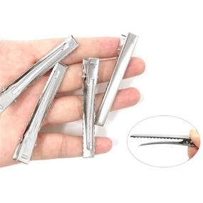 img 2 attached to Multipurpose 50PCS Silver Tone Metal Alligator Hair Clips for Arts, Crafts, Hanging, and Organization (6.5cm/2.56inch)