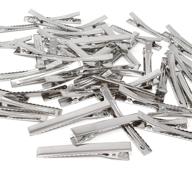 multipurpose 50pcs silver tone metal alligator hair clips for arts, crafts, hanging, and organization (6.5cm/2.56inch) logo