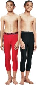 img 4 attached to DEVOPS Compression Baselayer Running Leggings Boys' Clothing : Active