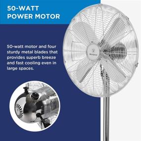 img 1 attached to 🌬️ Westinghouse 16" Lightweight Vintage Metal Stand Fan with Heavy Duty Motor: High Velocity 1800 CFM - 75-degree Oscillation for Industrial, Commercial, and Residential Use