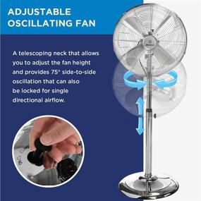 img 2 attached to 🌬️ Westinghouse 16" Lightweight Vintage Metal Stand Fan with Heavy Duty Motor: High Velocity 1800 CFM - 75-degree Oscillation for Industrial, Commercial, and Residential Use