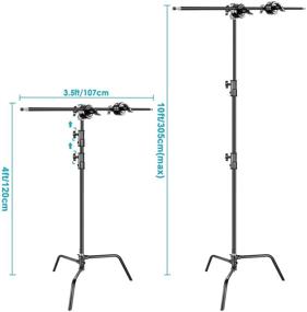 img 2 attached to 📸 Neewer 10ft/3m Adjustable C-Stand with Holding Arm, 2 Grip Heads - Ideal for Video, Photography Equipment, Monolights, Reflectors (Black)