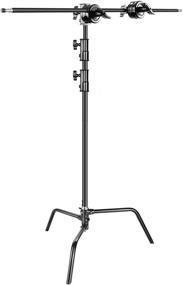 img 4 attached to 📸 Neewer 10ft/3m Adjustable C-Stand with Holding Arm, 2 Grip Heads - Ideal for Video, Photography Equipment, Monolights, Reflectors (Black)