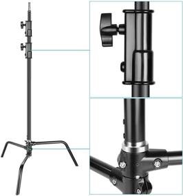 img 3 attached to 📸 Neewer 10ft/3m Adjustable C-Stand with Holding Arm, 2 Grip Heads - Ideal for Video, Photography Equipment, Monolights, Reflectors (Black)