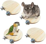 🐹 hamiledyi 4 pcs natural wood hamster stand platform: interactive rat activity playground for chinchilla cage - ideal accessories for bird, parrot, mouse, gerbil and dwarf pets with stainless steel washers logo