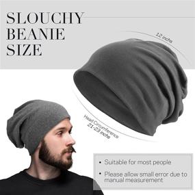 img 2 attached to 🧢 Slouchy Baggy Beanie Hat - Stretch Knit Skull Cap for Men and Women, Head Wrap Cap for Sleep, Headwear