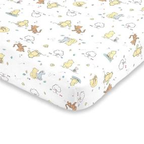 img 1 attached to 🧸 Disney Winnie The Pooh Classic Pooh Crib Sheet: 100% Cotton, Ivory, Butter, Aqua, Orange Delight