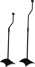 img 4 attached to 🔊 AVF EAK80B-A Metal Base Adjustable Height Floor Speaker Stands (Set of 2) - Black