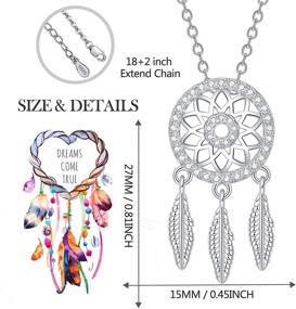 img 2 attached to 🌙 S925 Sterling Silver Dream Catcher Necklace: Auspicious Cubic Zirconia Amulet Pendant by DOHAOOE