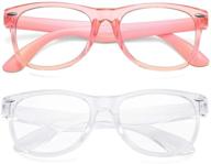 👓 protect your kids' eyes with azorb kids blue light blocking glasses - unbreakable frames for boys & girls - 2 pack (transparent pink+transparent) logo