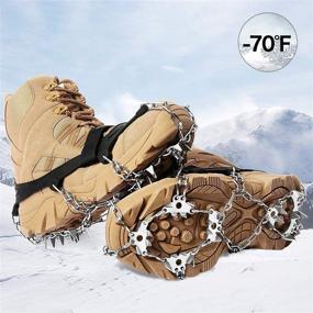 img 3 attached to 🥾 EnergeticSky Spikes Crampons Ice Cleats Traction Snow Grips for Boots Shoes with 24 Anti-Slip Stainless Steel Spikes - Microspikes for Hiking, Fishing, Walking, Climbing, Jogging, Mountaineering