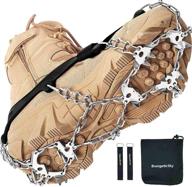 🥾 energeticsky spikes crampons ice cleats traction snow grips for boots shoes with 24 anti-slip stainless steel spikes - microspikes for hiking, fishing, walking, climbing, jogging, mountaineering logo