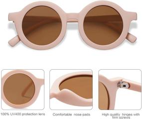 img 3 attached to SOJOS Cute Round Polarized Sunglasses for Kids Girls Boys - Ultimate UV400 Protection Gafas for Beach Holidays and Outdoor Sol Protection