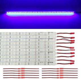 img 4 attached to 🔆 Super Bright Under Cabinet LED Lights - 10 Pack Blue SMD5630 12V DC Strip Bar for Kitchen, Counter, Shelf, Showcase - 9W, 84 LEDs, Double Row 0.5m