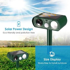 img 3 attached to Ultrasonic Animal Deterrent with Solar Power and Motion Sensor - Effective for Cats, Dogs, Foxes, Birds and More