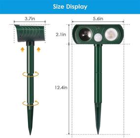 img 1 attached to Ultrasonic Animal Deterrent with Solar Power and Motion Sensor - Effective for Cats, Dogs, Foxes, Birds and More