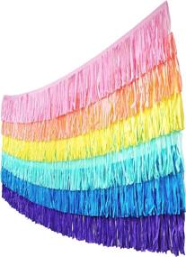 img 2 attached to 🎉 Tissue Paper Fringe Tassel Party Garland - Stunning Backdrop for Any Celebration (6-Count, Pastel Mix)