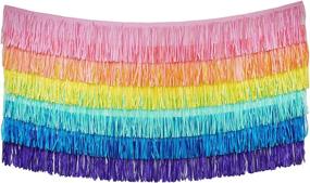 img 4 attached to 🎉 Tissue Paper Fringe Tassel Party Garland - Stunning Backdrop for Any Celebration (6-Count, Pastel Mix)